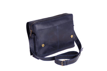 Naklejka premium Natural fashion leather handbag isolated on white background