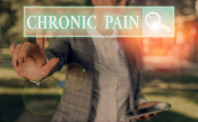 Word writing text Chronic Pain. Business photo showcasing pain that is ongoing and usually lasts...