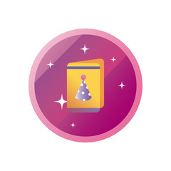 Party card with hat gradient style icon vector design