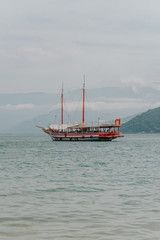 old sailing ship in the sea
