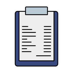 clipboard with paper document isolated icon vector illustration design