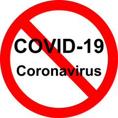 Stop coronavirus red sign. No covid-19 sign isolated. Vector icon. Coronavirus Control. Fighting coronavirus.
