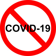 Stop coronavirus red sign. No covid-19 sign isolated. Vector icon. Coronavirus Control. Fighting coronavirus.