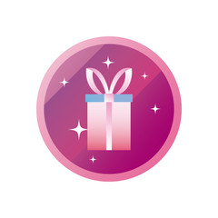 Gift with bowtie gradient style icon vector design