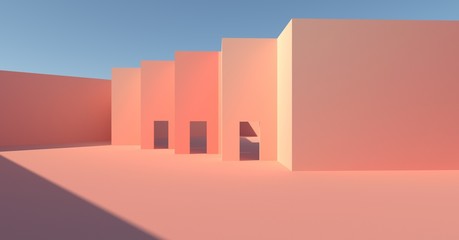 artistic gradation pink place 3d image 2