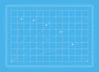 Self healing cutting mat with both an imperial and a metric scale grid