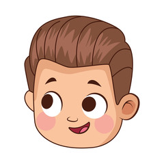 cute little boy head avatar character