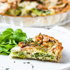 Leek and Pear with Goat Cheese and Walnut Tart