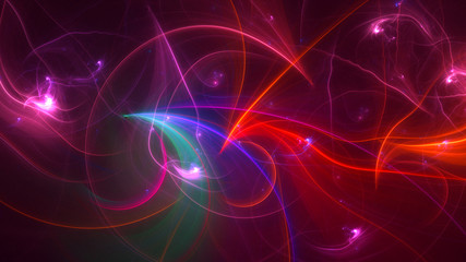 3D rendering abstract colorful fractal light background