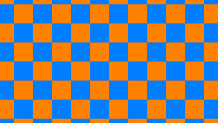 New blue & orange checker board,chess board abstract background