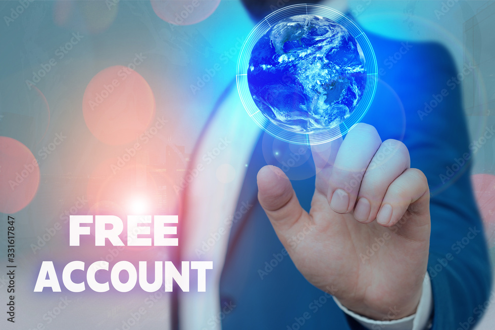 Poster text sign showing free account. business photo showcasing signing up demonstratingal information or 