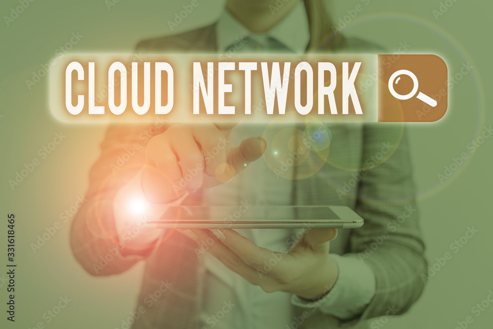 Poster conceptual hand writing showing cloud network. concept meaning access of networking resources from c