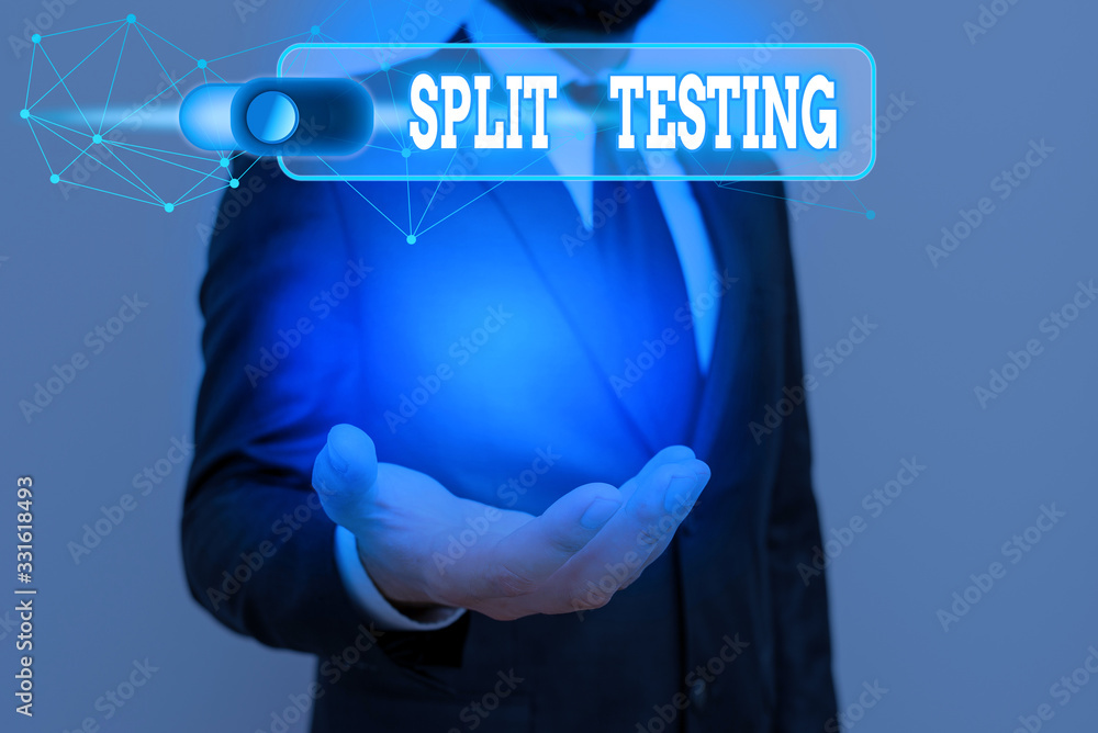 Poster handwriting text split testing. conceptual photo issuing the traffic of a website between two differ