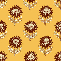 Seamless vector sunflower pattern design
