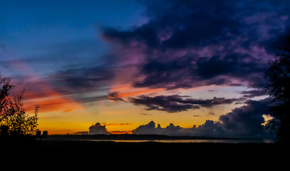 A shadow sunset in fall.