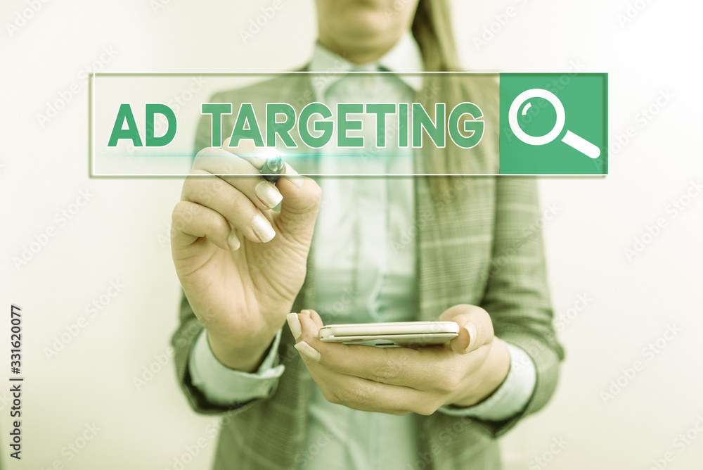 Poster conceptual hand writing showing ad targeting. concept meaning target the most receptive audiences wi