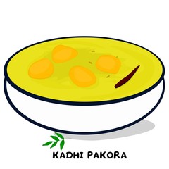 Rajasthani kadhi pakoda indian Rajasthani Food Vector