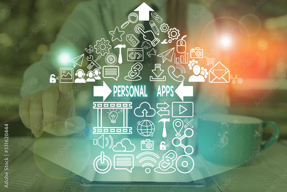 Poster conceptual hand writing showing personal apps. concept meaning app for secure password less validati