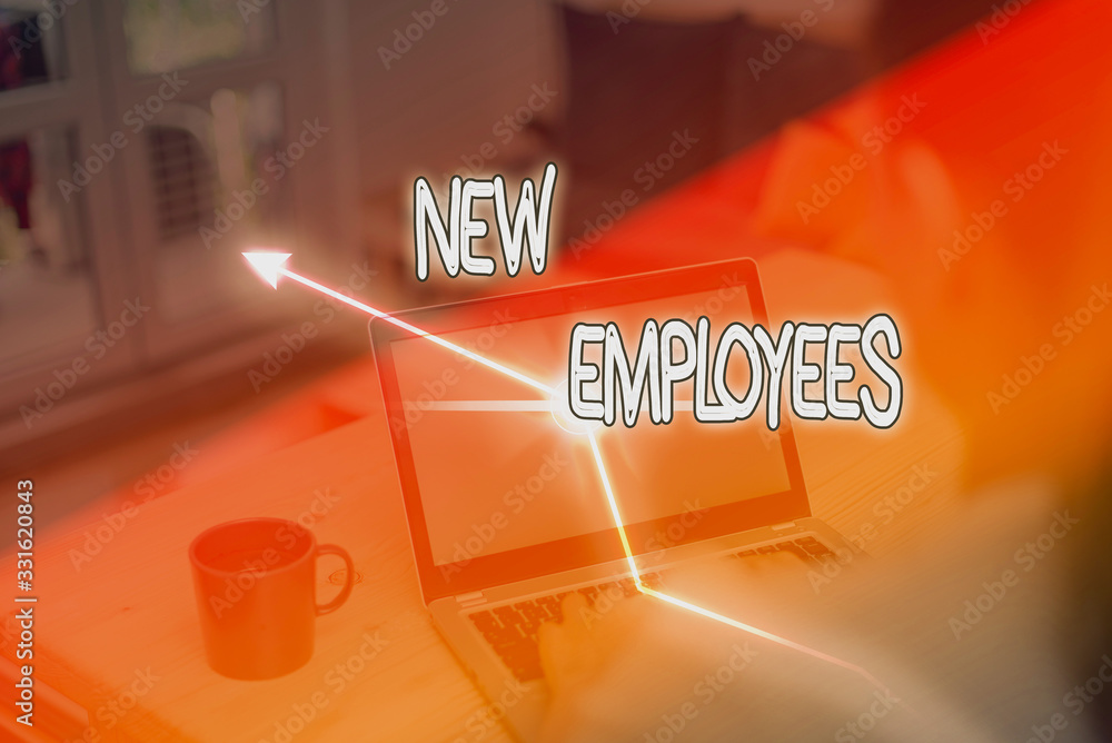 Poster writing note showing new employees. business concept for has not previously been employed by the org