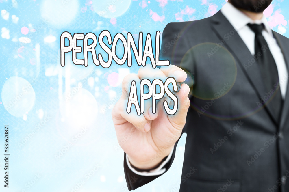 Poster text sign showing personal apps. business photo showcasing app for secure password less validation t