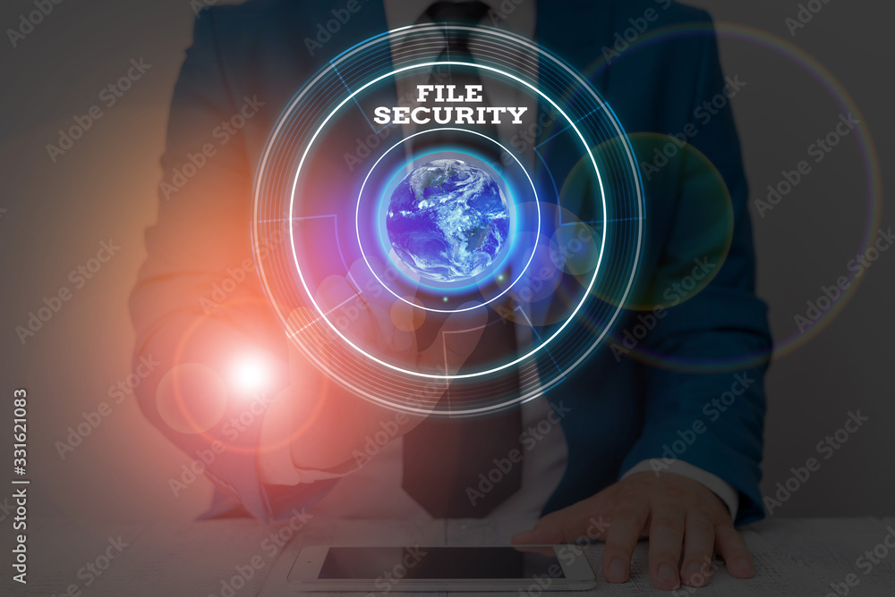 Poster text sign showing file security. business photo showcasing protecting digital data such as those in 