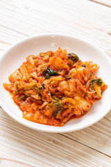 Kimchi cabbage on plate