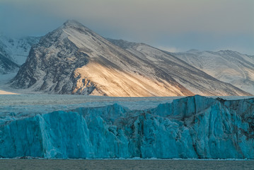 Mountain and glacier landscape of Svalbard