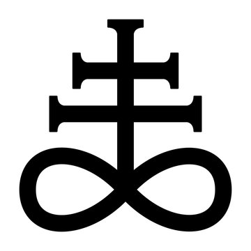 Leviathan cross, the alchemical symbol of sulfur or satanism flat vector icon for games and websites