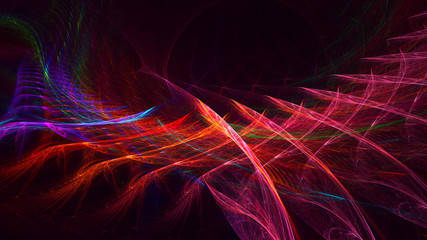 3D rendering abstract colorful fractal light background