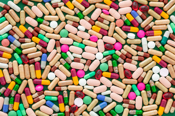 Medicine pills background, texture. Health pharmacy concept