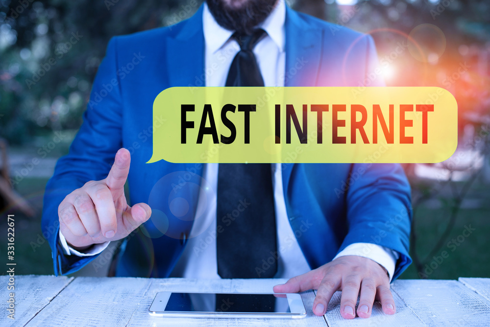 Poster handwriting text fast internet. conceptual photo term used for internet service that is faster than 