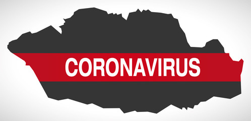 Vale of Glamorgan WALES UK principal area map with Coronavirus warning illustration