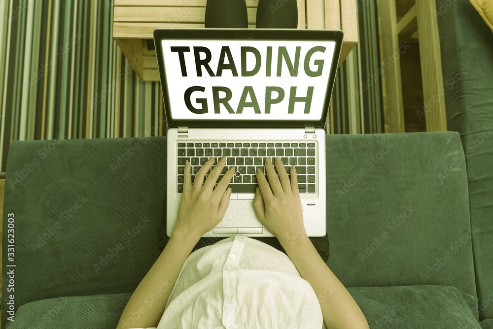 Poster conceptual hand writing showing trading graph. concept meaning represent the highs and lows of the t