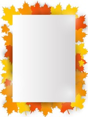 Greeting Thanksgiving cards, decorated with maple leaves