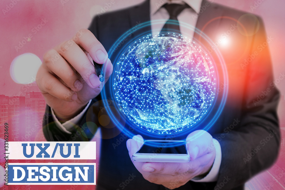 Poster handwriting text ux or ui design. conceptual photo two different elements of a single consumer exper