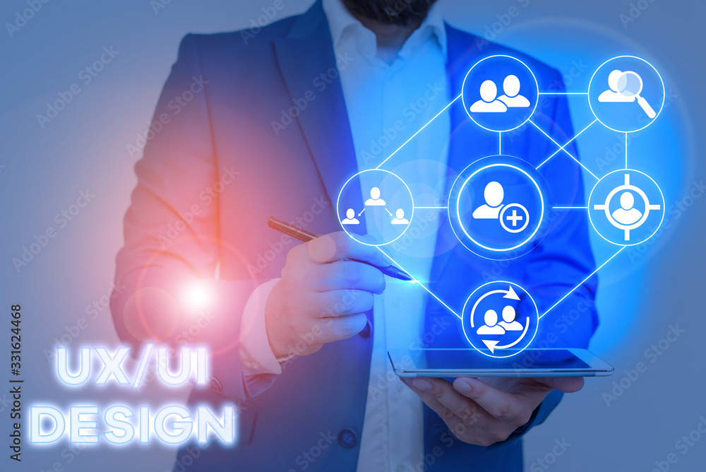 Poster handwriting text ux or ui design. conceptual photo two different elements of a single consumer exper
