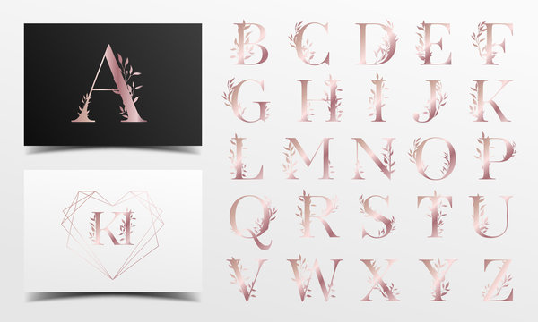Beautiful Rose Gold Alphabet Collection