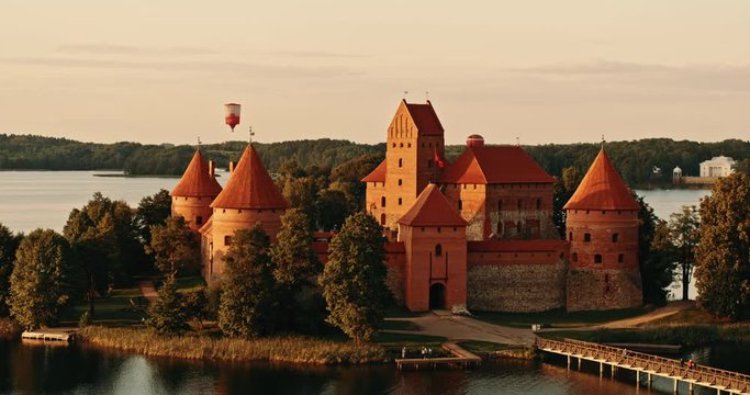 Trakai Castle filmed with drone.