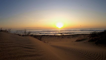 Sun rising over the Pacific Ocean