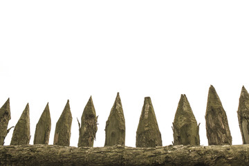 Fence of thick stakes.