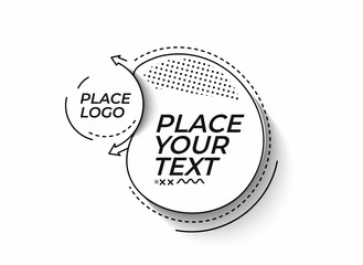 Flat linear promotion geometric shapes banner, scroll,  sticker, badge, price tag, poster.