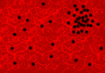 Background of blood cell , coronavirus covid 19. Floating China pathogen respiratory influenza covid virus cells. Dangerous asian ncov corona virus, dna, pandemic risk background design