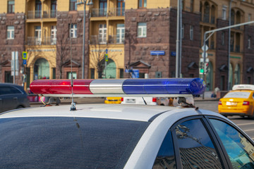 flashing lights of a police car