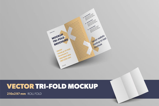 Mockup of realistic vector business brochure, front view, for presentation of design and print colection.