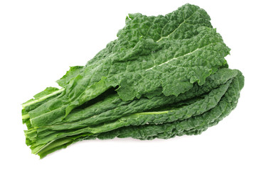 leaves of kale cabbage isolated on white background