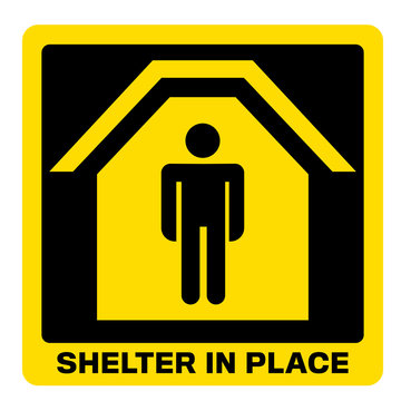 Shelter in place sign vector