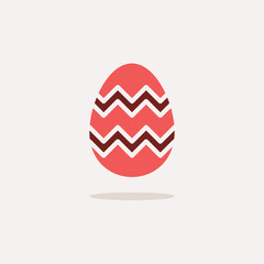Easter egg. Color icon with shadow. Spring vector illustration