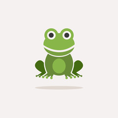Frog. Color icon with shadow. Animal vector illustration