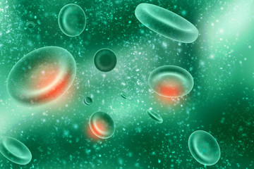 3d rendering red streaming blood cells background.