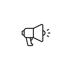 Megaphone Single Icon Graphic Design. Loudspeaker sign flat design style. Promotion Related symbol Isolated on White Background  - Vector illustration. 